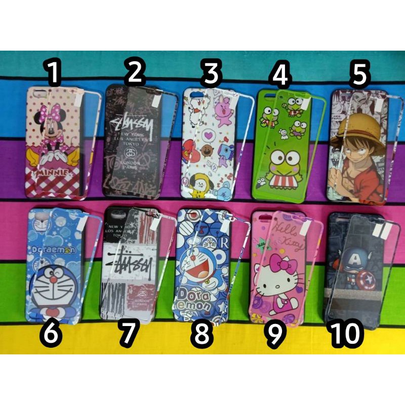 Case Gambar Karakter + Tempered Glass SAMSUNG A01 A11 M11 Case Motif Full Protect