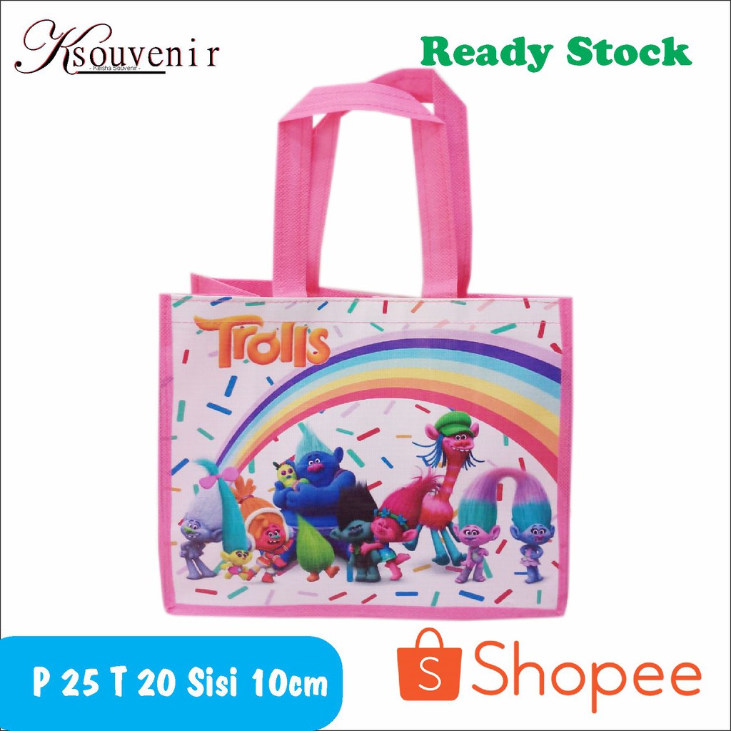 

tas souvenir ulang tahun goodie bag trolls