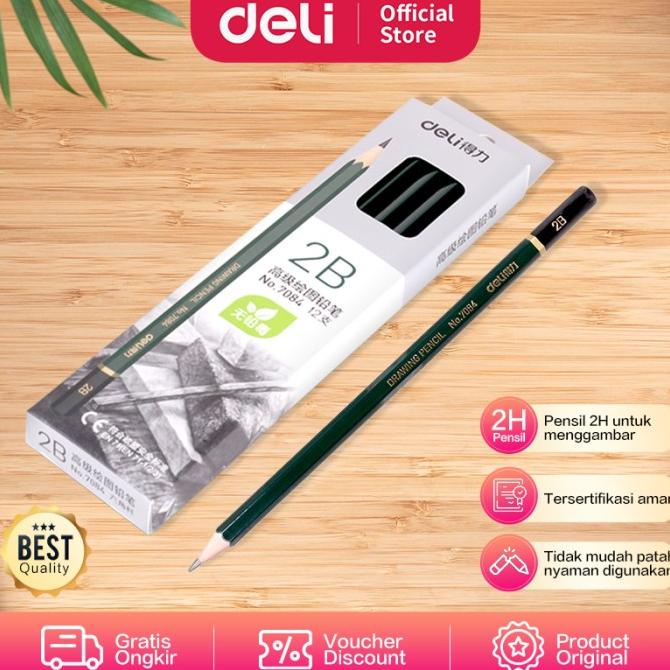 

TERMURAH Deli Graphite Pencil 2B\Pensil Kayu 2B Hitam Pekat 12pcs/box 7084/PULPEN GEL/PULPEN LUCU/PULPEN 1 PACK/PENSIL WARNA/PENSIL 2B/PENGHAPUS JOYKO/PENGHAPUS LUCU/RAUTAN PENSIL PUTAR/RAUTAN ELEKTRIK/SPIDOL WARNA/SPIDOL PERMANEN/SPIDOL