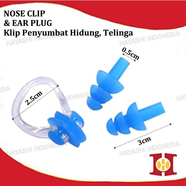 Clip Klip Penutup Penyumbat Hidung Telinga Alat Bantu Renang Earplug