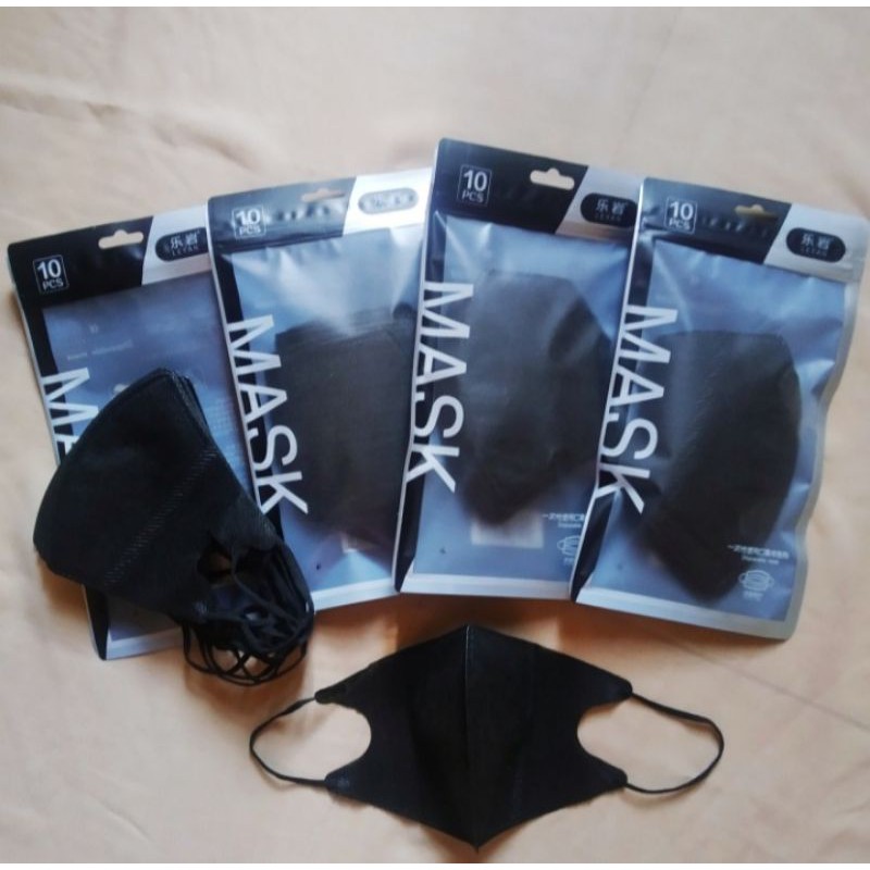MASKER DUCKBILL SEMI SENSI WARNA HITAM 10 PCS