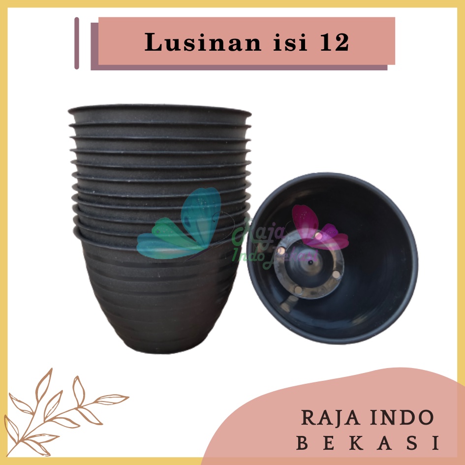 Lusinan Pot Tawon 12 Cm Hitam Pot Kecil Kaktus Murah Hiasan Lucu Warna Hitam - Lusinan Pot Bunga 12 Hitam