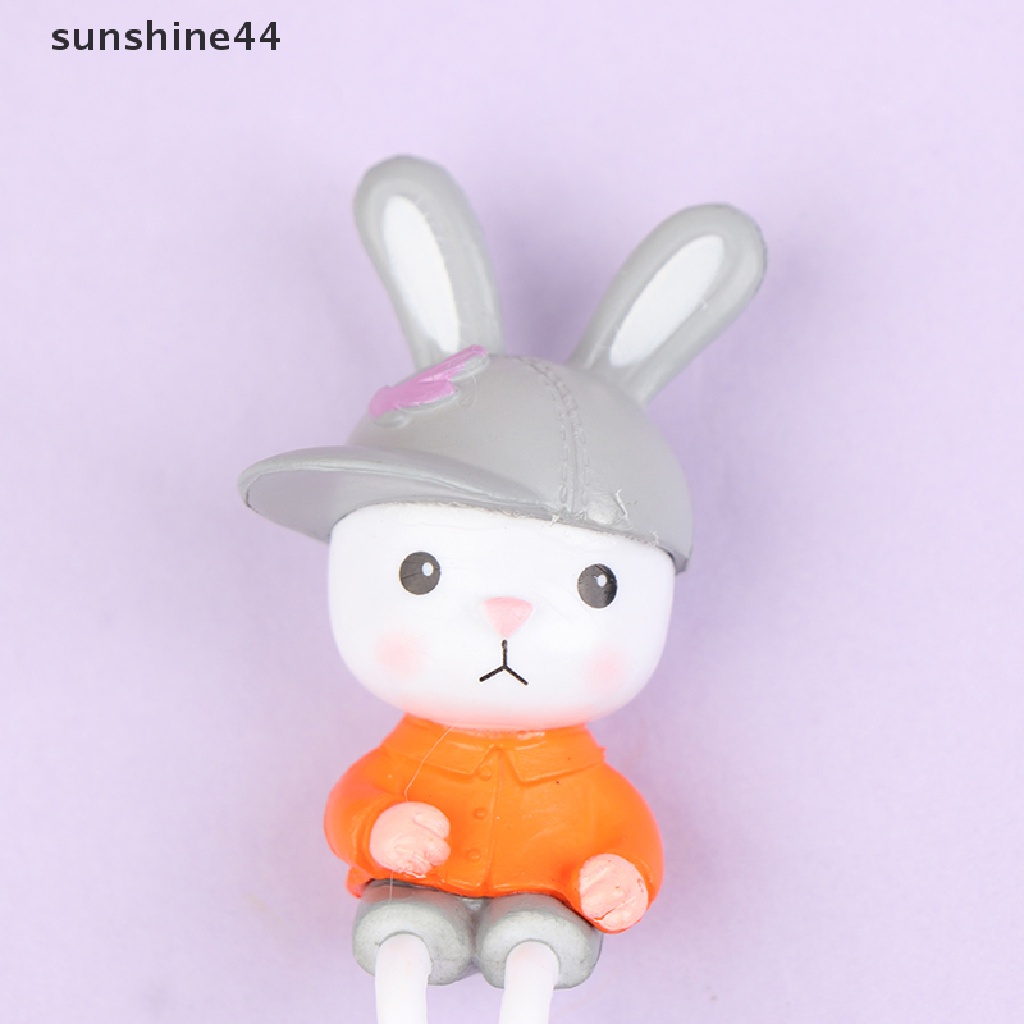 Sunshine Miniatur Kelinci Kaki Panjang Bahan Resin Untuk Dekorasi Rumah