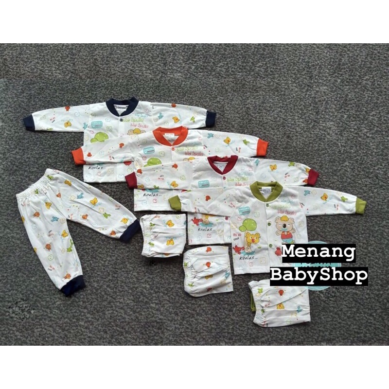 Setelan Baju Bayi Tralala 801 PAKAIAN BAJU Piyama Bayi Panjang Kancing RIB  KECIL Size 6-12 Bulan