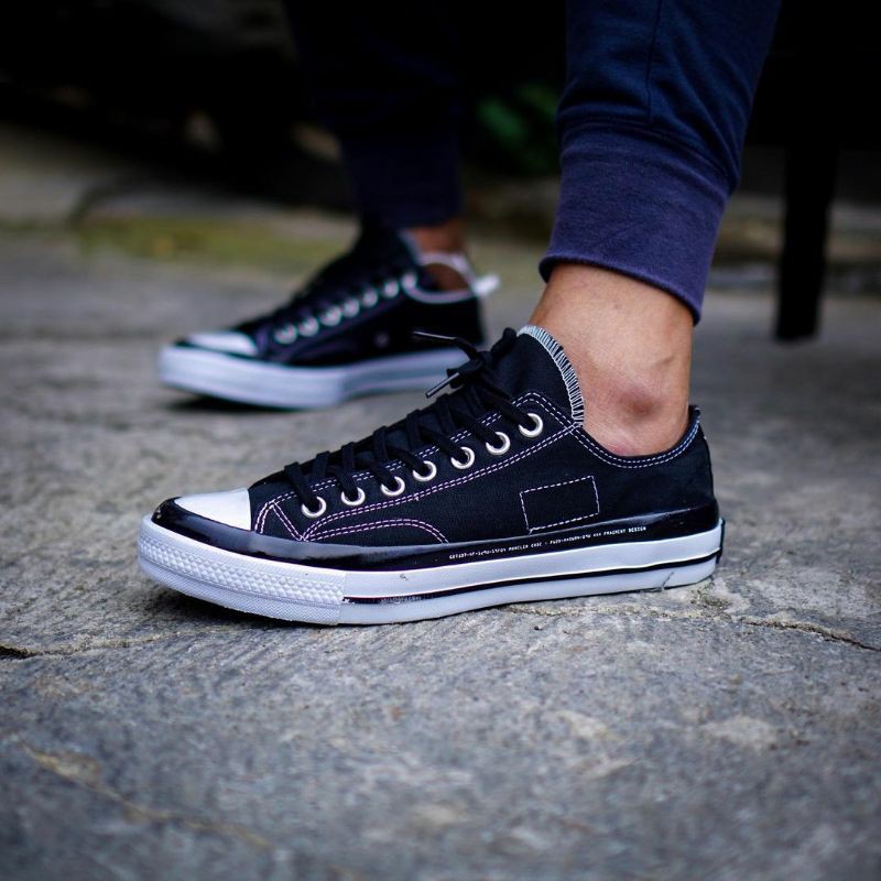 SEPATU CONVERSE 1970S LOW MONCLER BLACK WHITE BLACK PREMIUM BNIB