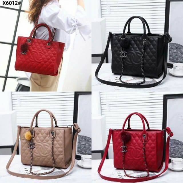 Tas Chanel Deauville Leather Shopping Tote Bag X6012 Semi Premium520