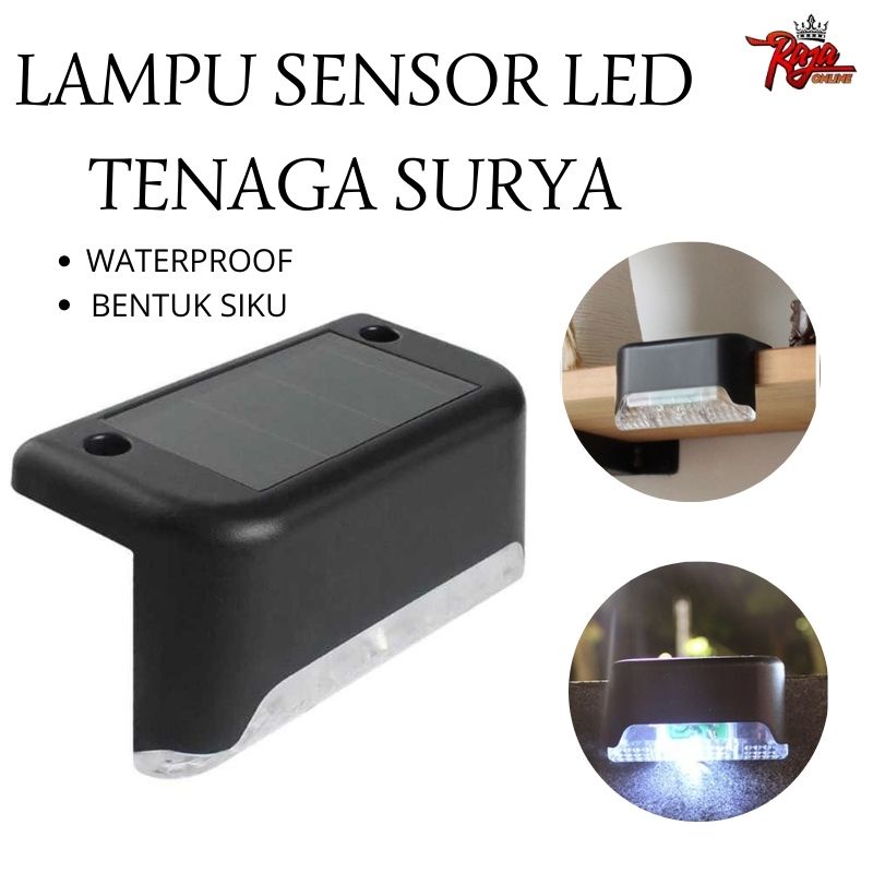 LTS7 - Lampu Taman Sensor Siku Kotak Tenaga Surya LED Waterproof Cahaya Lampu Warm White