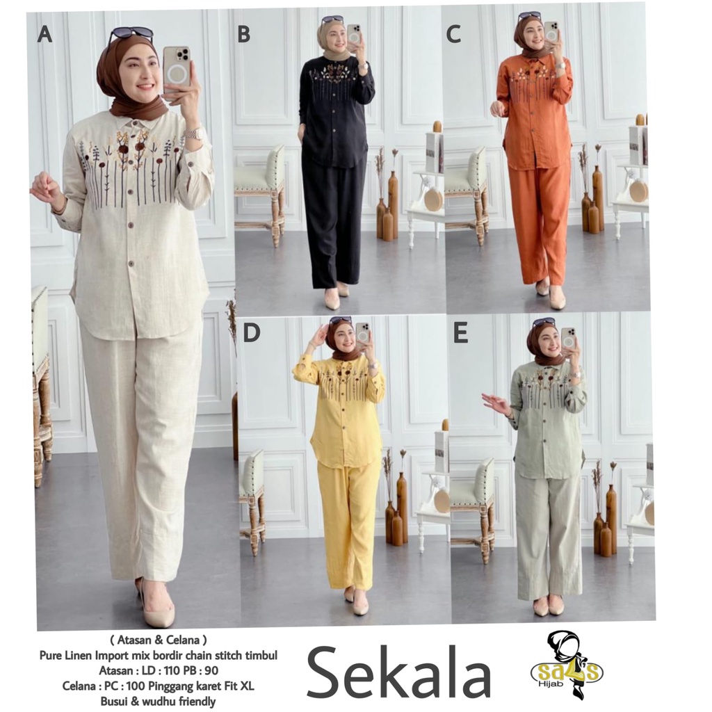 Sekala Set Gagil Fashion By Ova Terbaru Setelan Atasan Celana Muslim Wanita Kekinian Dress Wanita Mu