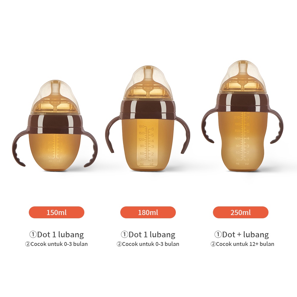 Lakhu PIKO BELLO dengan pegangan botol susu bayi PIKO BELLO/botol susu silikon bayi