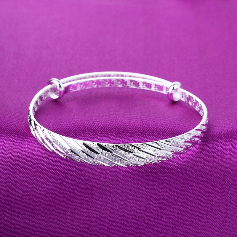 Fashion Aksesoris S925 Sterling Silver Gelang Adjustable Desain Tren Kepribadian Sederhana