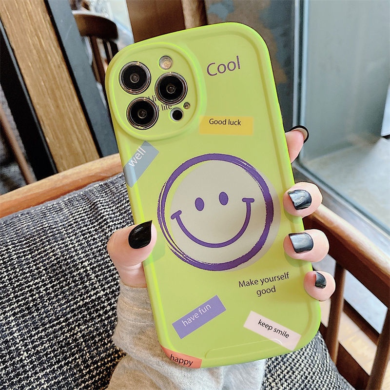 Case Motif Smiley Face Untuk iphone 12 13 11 Pro Max X Xs Max Xr Pam3