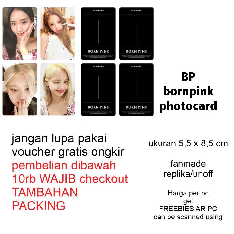 photo card unofficial blackpink bornpink