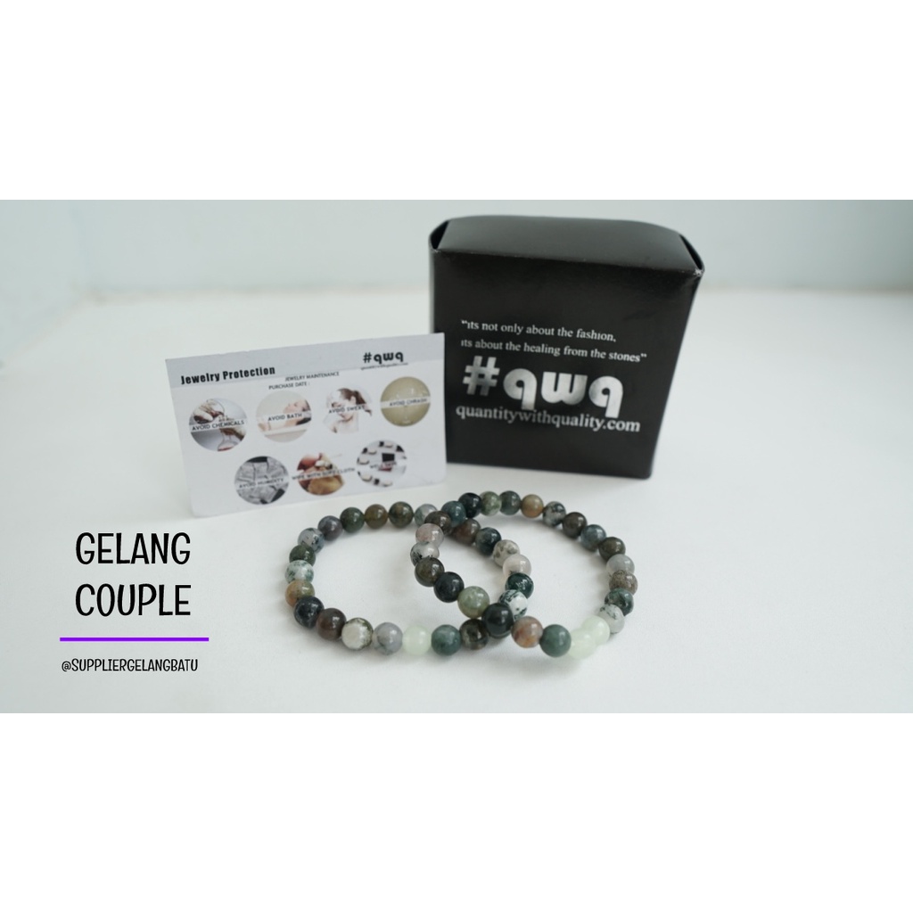 gelang batu FOSFOR INDIAN AGATE pasangan distance bracelet couple akik