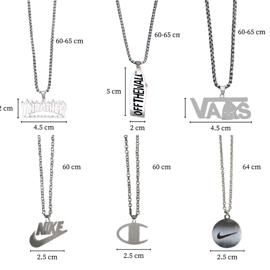 Kalung Thrasher Kalung Vans Kalung Nike / Kalung Unisex Kalung Pria Aksesoris Fashion Necklace