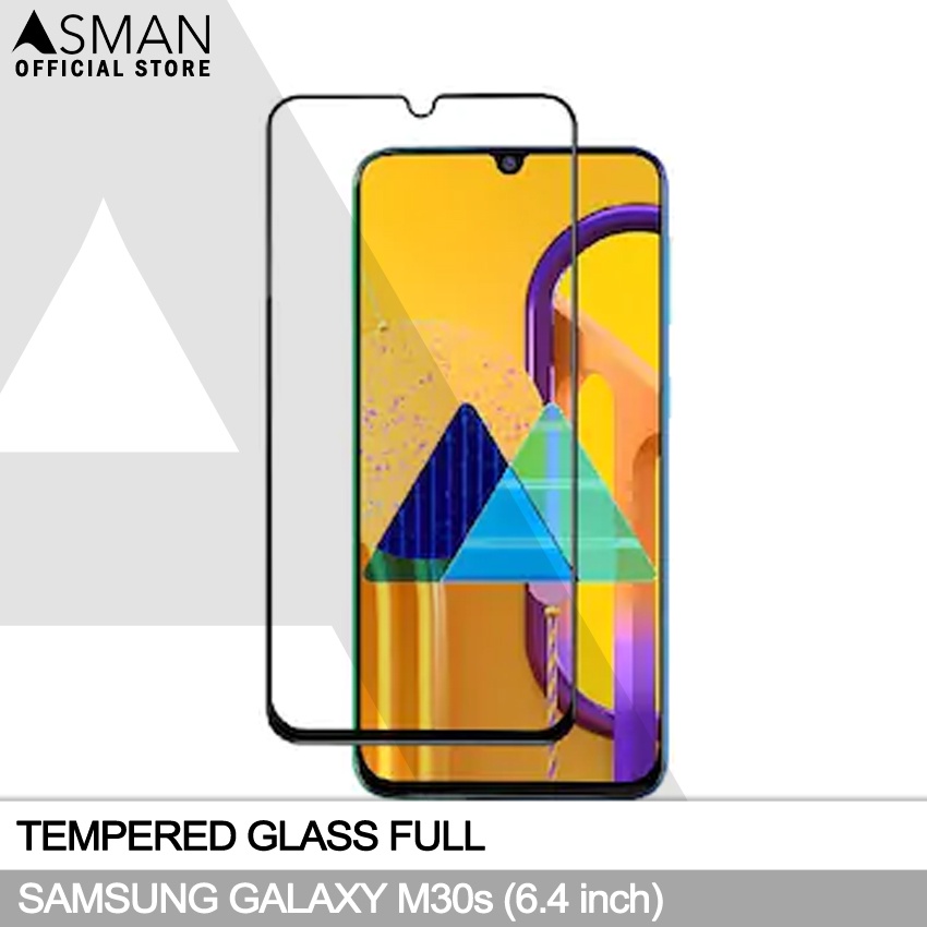 Tempered Glass Full Samsung Galaxy M30s (6.4&quot;) | Anti Gores Kaca - Hitam