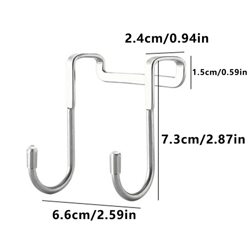 1PC S-type Stainless Steel Free Punching Without Trace Wall Mounted Cabinet Door Hook for Living room，Bedroom ,Kitchen, Bathroom