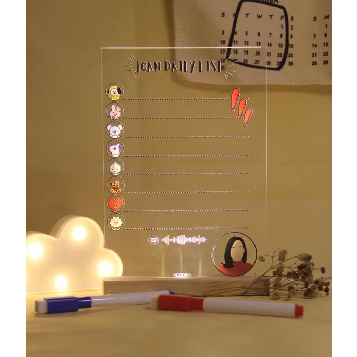 

[RESTOCK] acrylic planner daily to do list - high quality print - 14,5 x 21 cm, print 1 layer