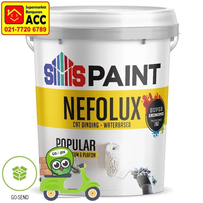 SMS Paint Nefolux Cat Tembok / Cat Plafon Warna Putih 20 Kg