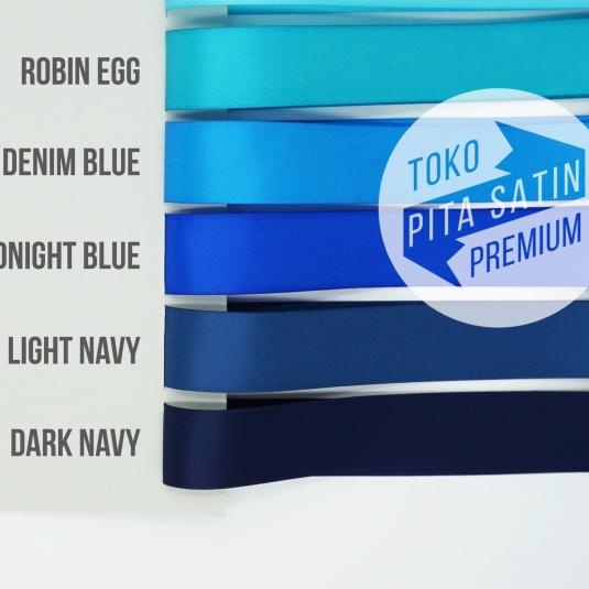 

✽ Pita Kado Double Face Satin 2.5cm Blue Dark Navy/Biru 1rol 30m ♜