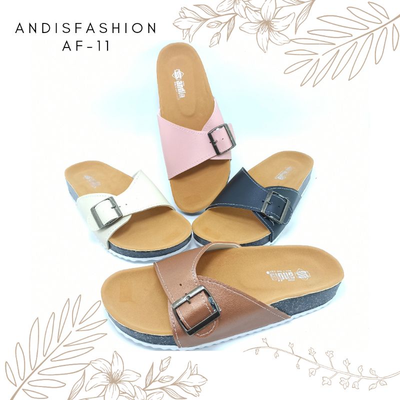 Sandal Selop Wanita Sendal Birken Slip On Mules Andis AF11