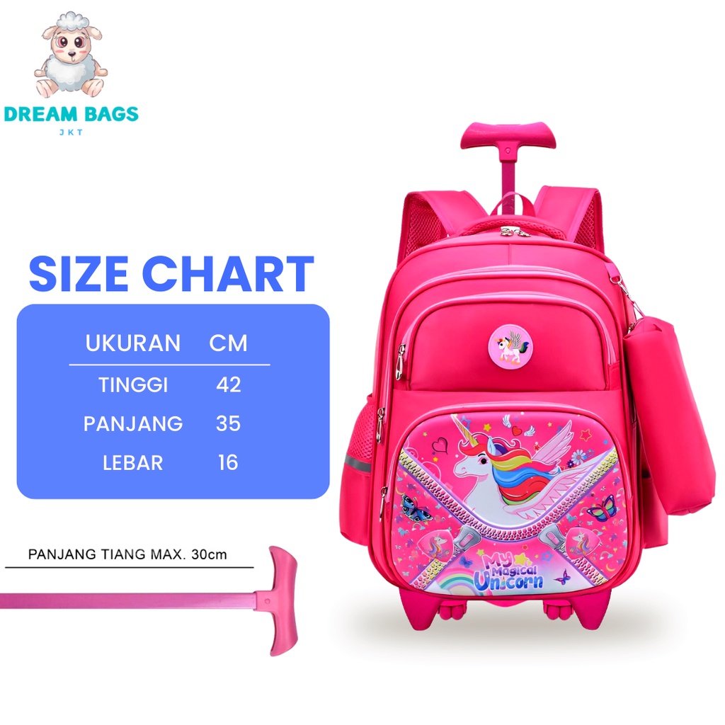 Tas Troli Anak Perempuan SD Import DB-638 Tas Koper Anak Perempuan