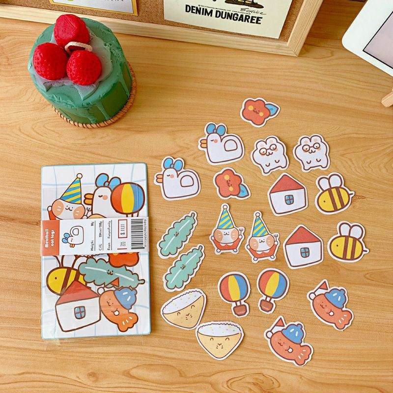 

Sticker stiker ayam lebah rumah ikan bunga kurcaci cute