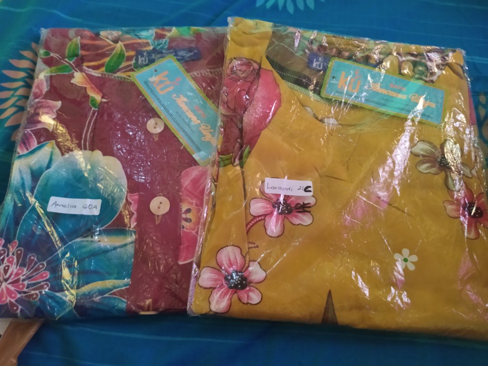 Daster Cantik Kencana Ungu Amelia (label Biru Asli Ori) : Homedress Batik Solo Adem Busui