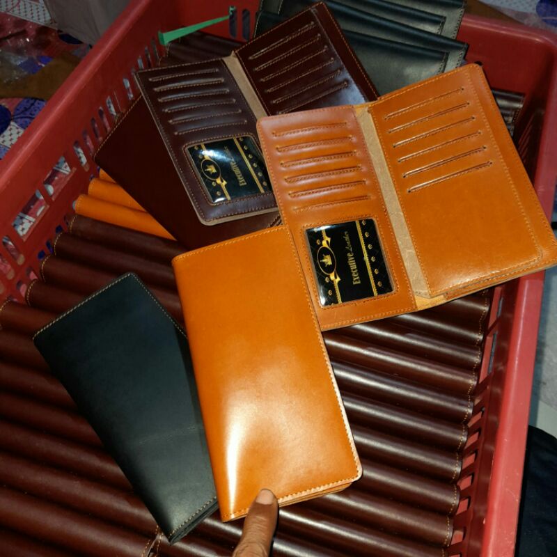 Dompet kulit asli full ap panjang coklat tan hitam kulit asli