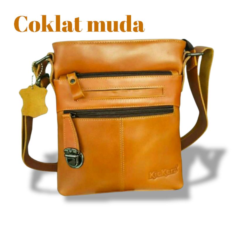 TAS WAISTBAG KULIT EXCLUSIVE PRIA TAS SELEMPANG PRIA WANITA KULIT ASLI SAPI