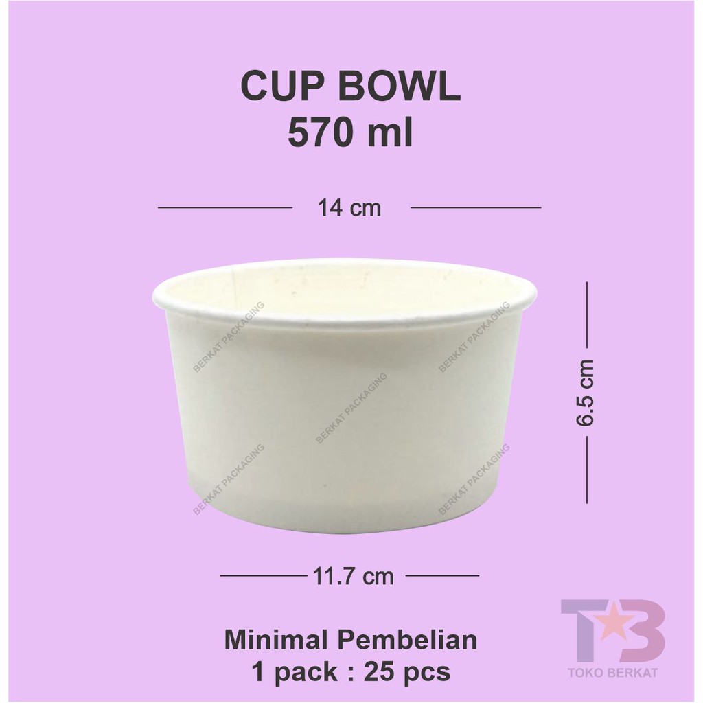 Cup Bowl  570ml 19oz STARPACK TANPA TUTUP / Paper Bowl 570ml 19oz / Mangkuk Kertas / Soup Cup / Rice