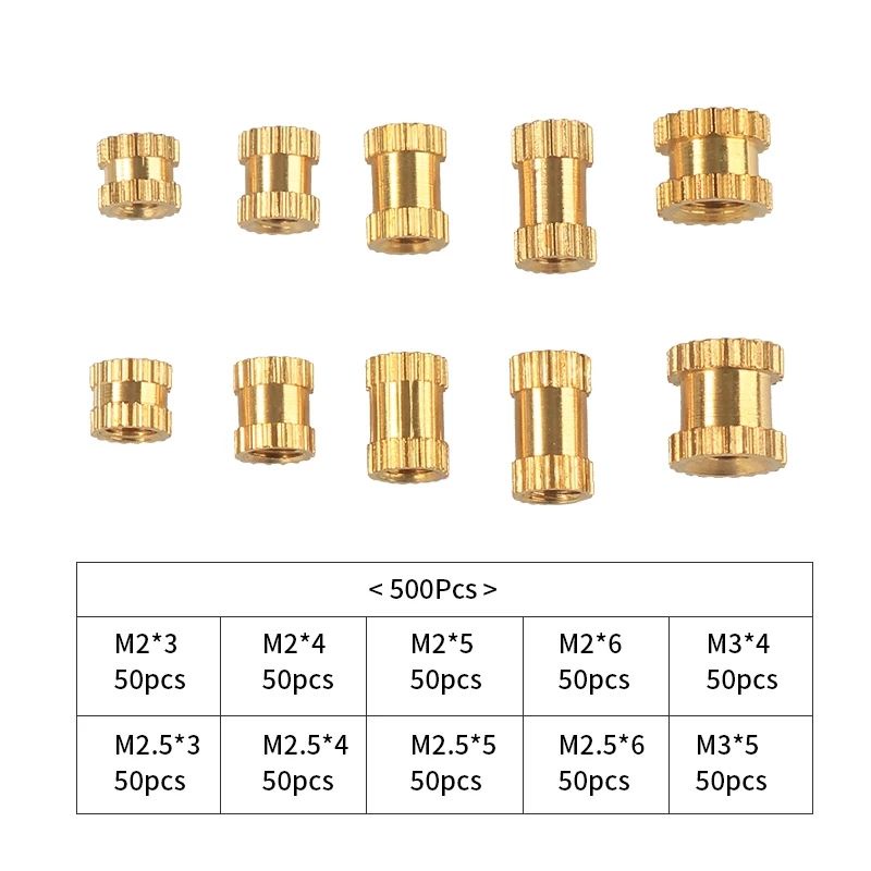 500 Pcs / 200 Pcs Mur Brass Knur M2 M2.5 M3 | Kuningan Mur Pasangan Baut Engsel Casing Laptop