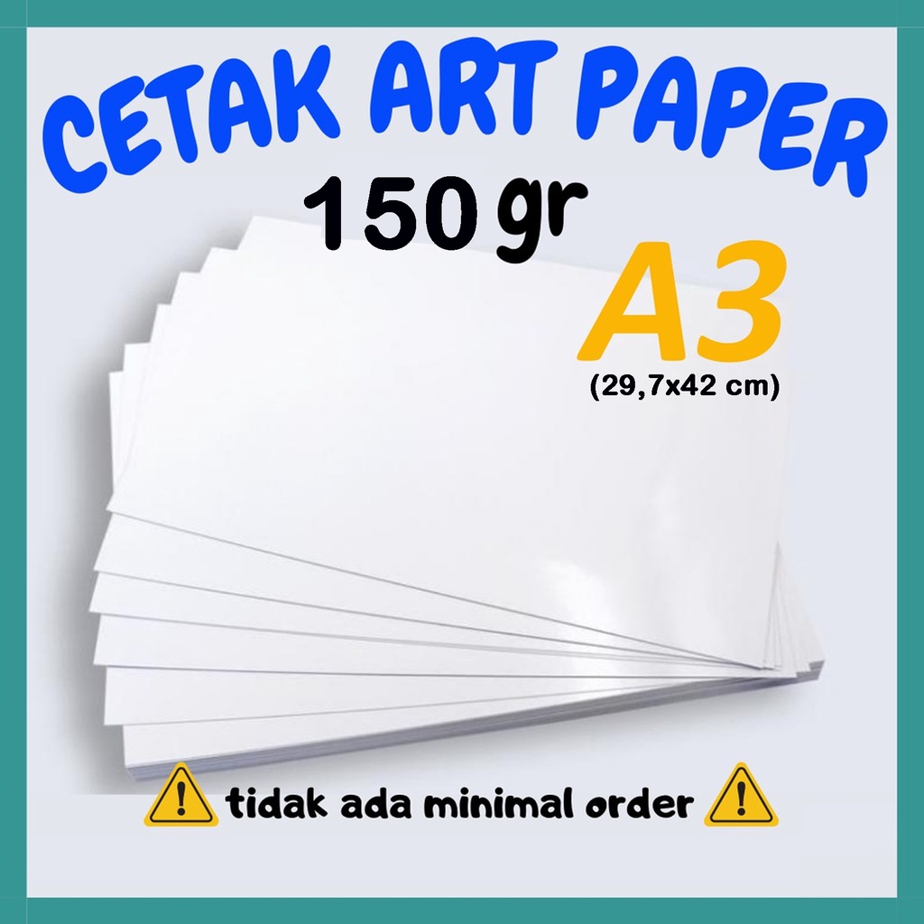 

PRINT ART PAPER 150 gsm | LEMBAR A3 | TERMURAH LANGSUG KIRIM