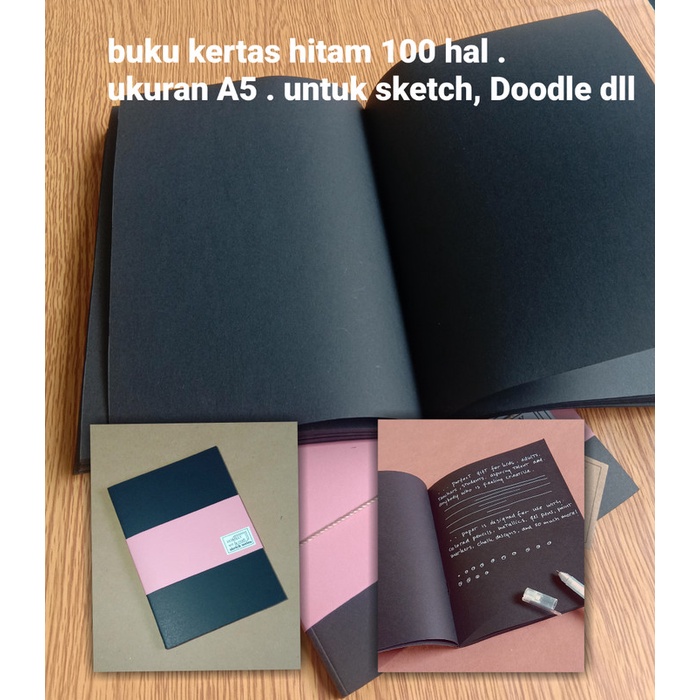 

Hadir Buku/Sketchbook A5/Buku Tulis Hitam Polos/ Hemat