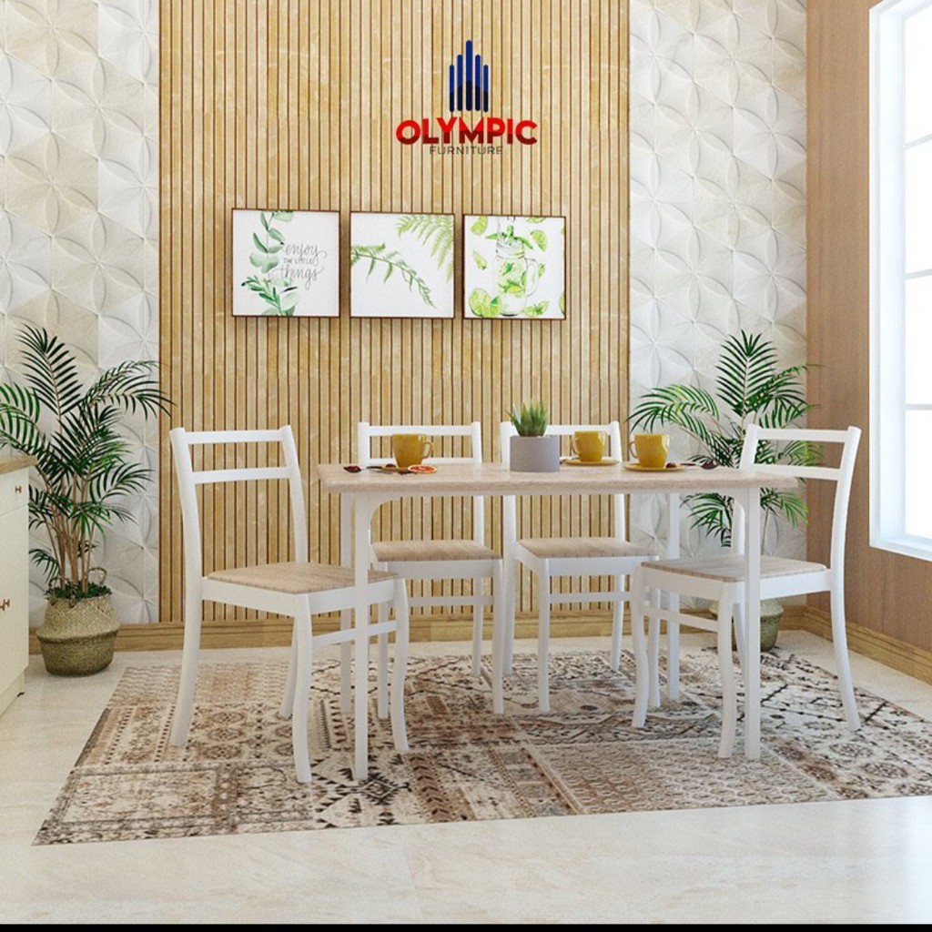 Meja makan Plastik  Besi 4 kursi  korean style Olympic  DTM 