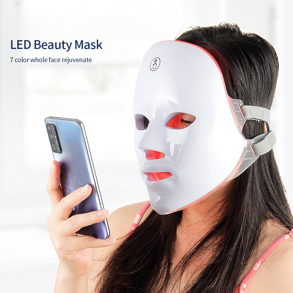 Foreverlily Light Masker Led 7in1 Colour Warna Led Mask Masker Sinar Topeng Beauty Tools Tighten Pores Improve Skin Dilute Wrinkle Deep Repair Remove Acne Marks Metabolism