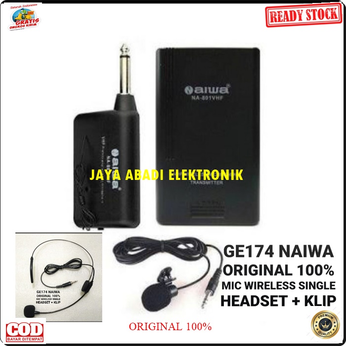 G174 AIWA MIC WIRELESS CLIP ON MIC BANDO HEADSET DAN MIC JEPIT KERAH BAJU VOKAL AUDIO JERNIH BISA UNTUK SEGALA JENIS ACARA PANGGUNG MICROPONE PROFESIOANAL PRODUK BERKHUALITAS HARGA TERJANGKAU