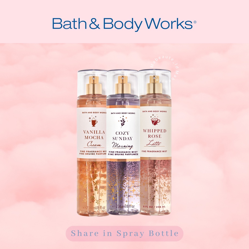 [SHARE IN JAR / DECANT] Bath and Body Works Vanilla Mocha Cream Cozy Sunday Morning Whipped Rose Lat