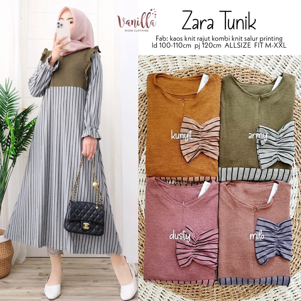 [COD] [Murce] Baju Tunik Atasan Wanita Remaja Dewasa Zara Tunik Bahan Kaos Knit Rajut Premium High Q