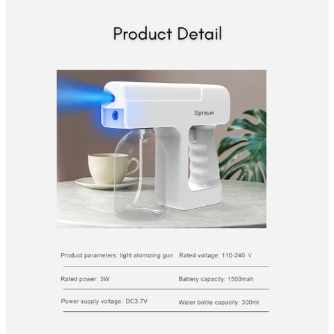 Nano Spray Disinfection Gun Wireless [Putih]