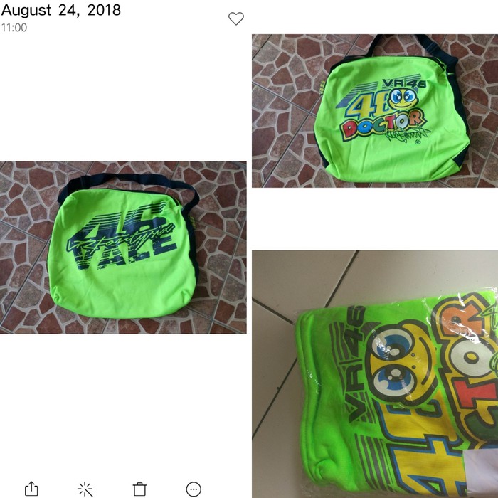 Tas helm slempang serba guna vr46 rossi - Hijau muda