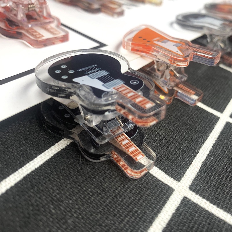 Simulasi Gitar Elektrik model Klip Fanta GIBSON Kepala Ganda Bahan Akrilik
