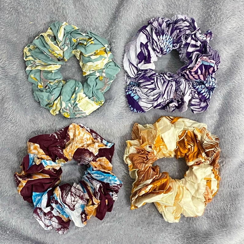 Scrunchie Ikat Rambut / Cepol Rambut Motif Rayon