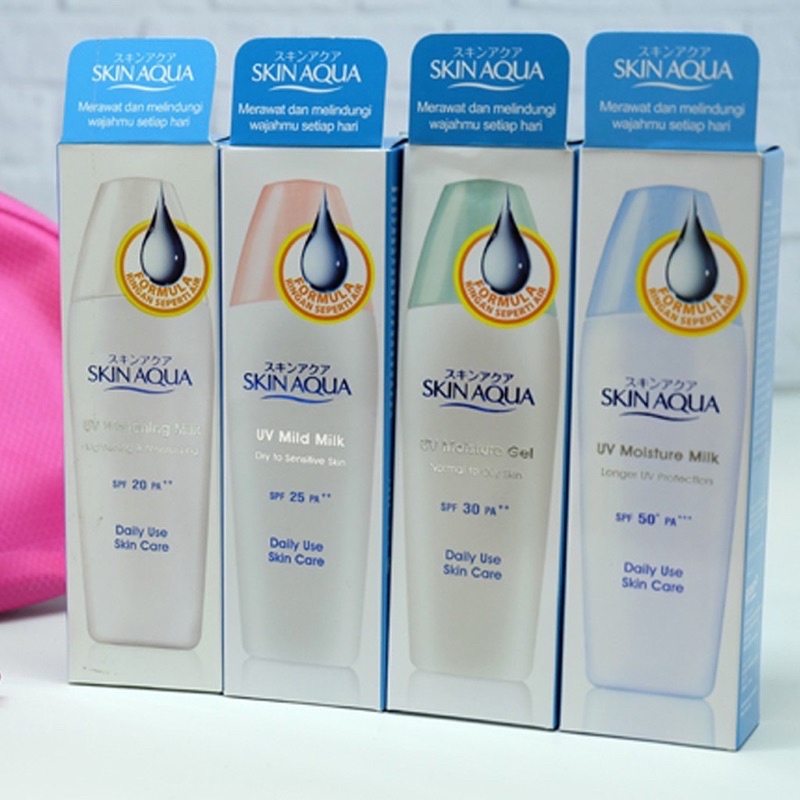 Skin aqua Uv sunscreen whitening milk mild moisture gel face body sunblock spf 20 25 30 50 skinaqua
