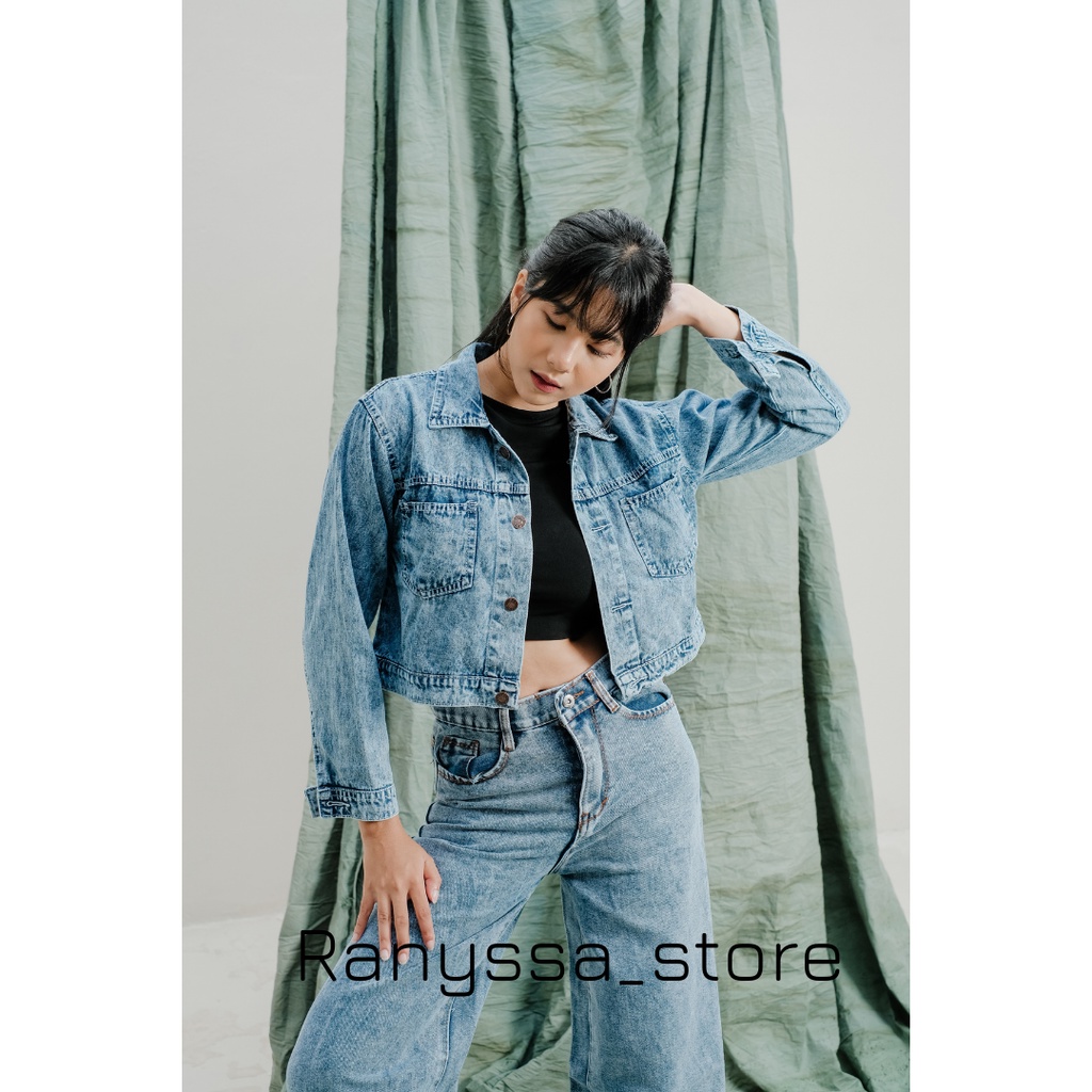 Jaket Jeans Wanita / Jaket Jeans Crop Wanita / Jaket Crop Jeans
