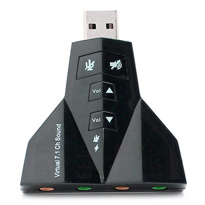 USB 2.0 to Virtual 7.1 Channel Audio Sound Card Adapter with China Chipset - PD-560 - OMSK1DBK Black