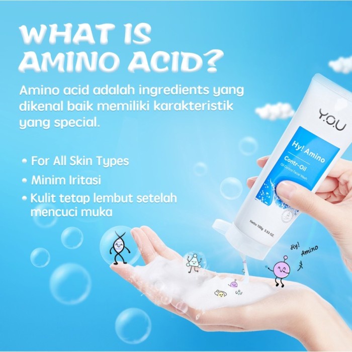 YOU Hy! Amino Oil Control Facial Wash - Sabun cuci muka