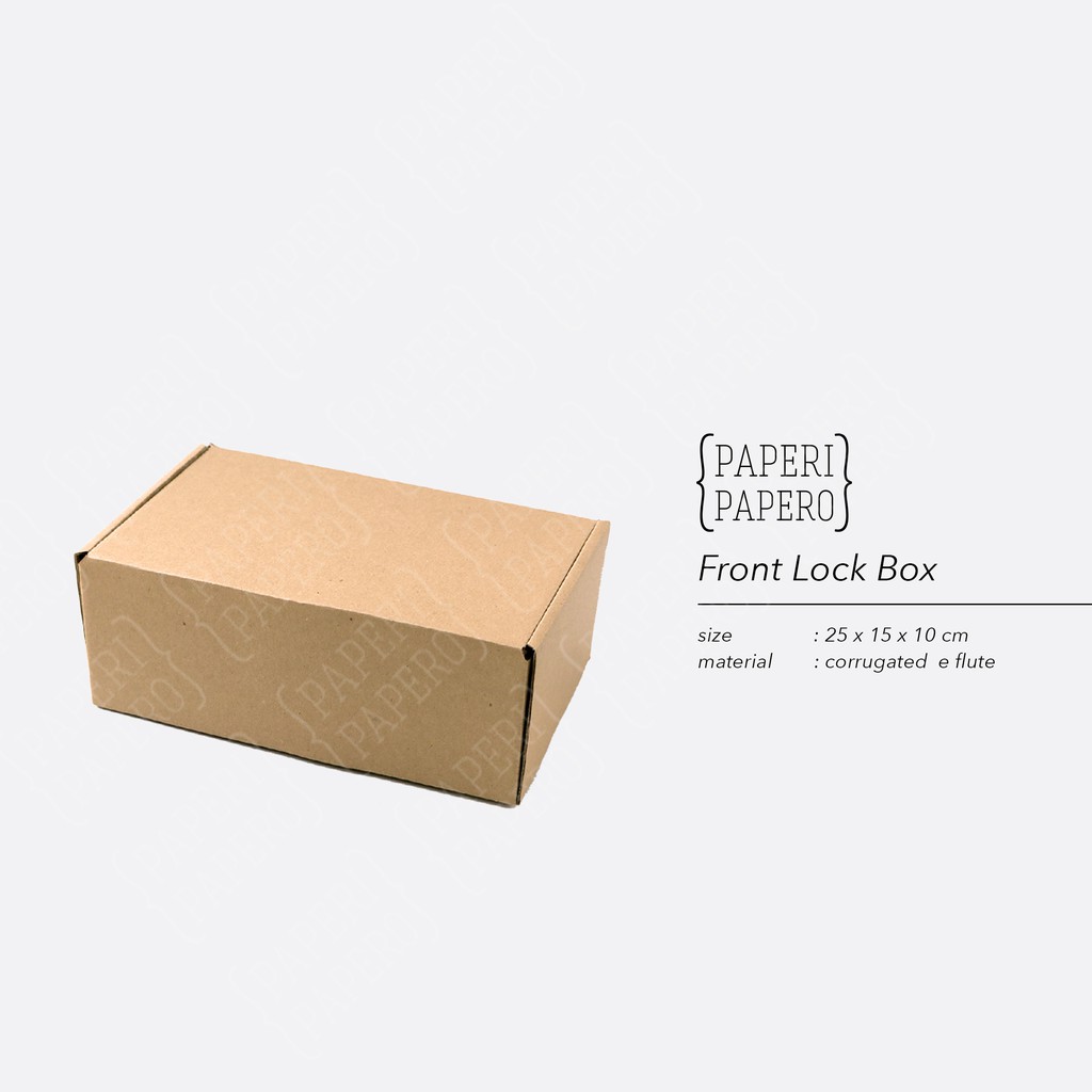

Front Lock Box Kardus - Packaging Kaos / Kue / Serba Guna (25 x 15 x 10 cm) (1 Pcs )