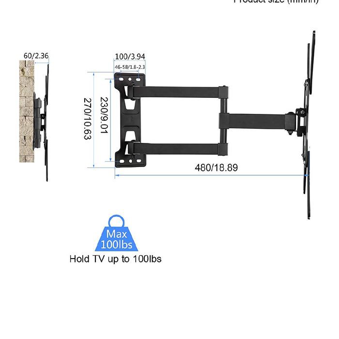 Braket tv  Lengan Up to 32&quot; s/d 50&quot; cocok semua merk tv