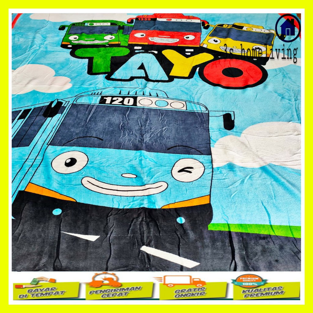 (COD) Selimut Karakter Tayo / Selimut Bulu Karakter / Selimut Bulu / Selimut / Selimut Murah