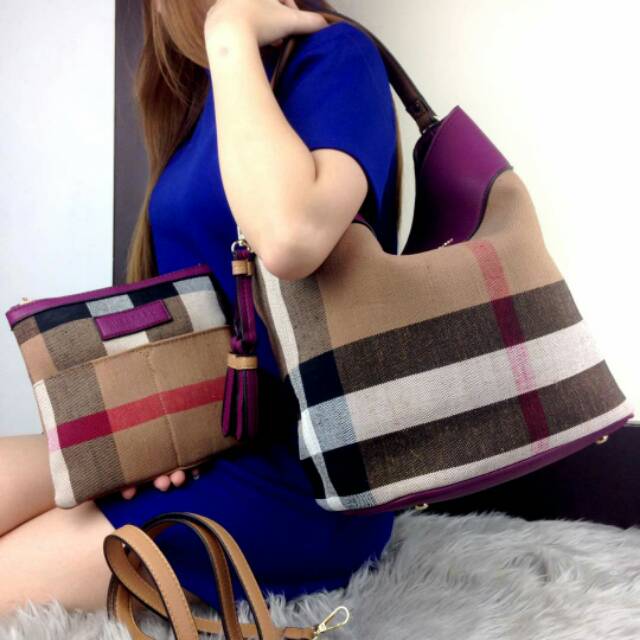 Tas Burberry Brighton Classic Hobo Bag (2 in 1) #353